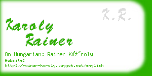 karoly rainer business card